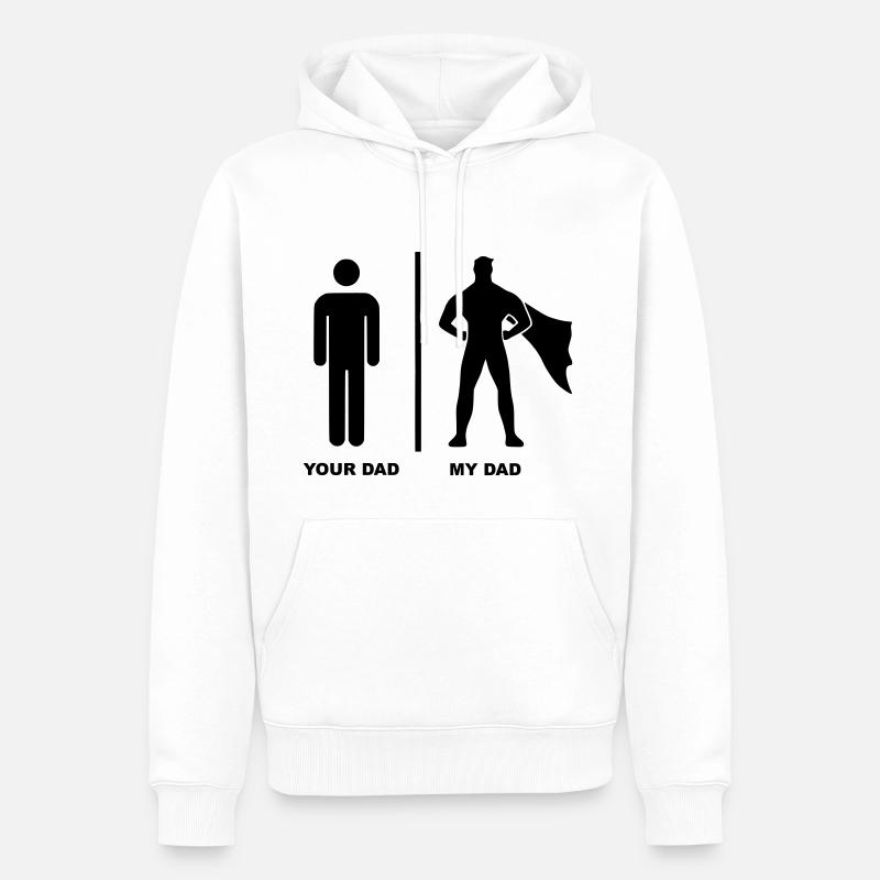 Votre papa Mon papa Superhero - Sweat à capuche Premium bio Homme - blanc