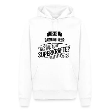 Bauingenieur - Männer Premium Bio Hoodie - Weiß - Vorne - Nico (187cm)