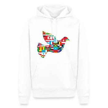 la paix universelle - Sweat à capuche Premium bio Homme - blanc - Devant - Nico (187cm)