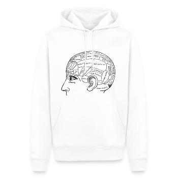 Le cerveau humain - Sweat à capuche Premium bio Homme - blanc - Devant - Nico (187cm)