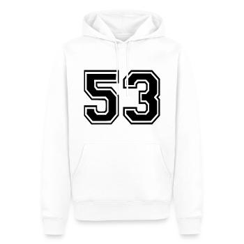 53 - Men’s Premium Organic Hoodie - white - Front - Nico (187cm)
