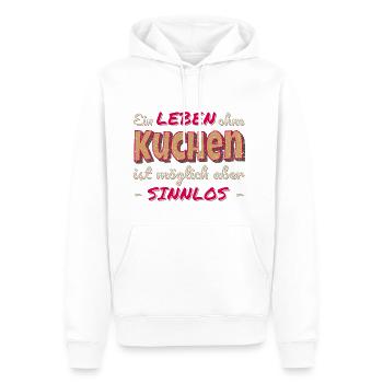 Ein Leben ohne Kuchen ist sinnlos Geschenk - Männer Premium Bio Hoodie - Weiß - Vorne - Nico (187cm)
