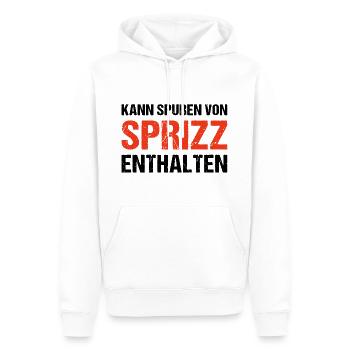 Kann Spuren Von Sprizz Enthalten - Männer Premium Bio Hoodie - Weiß - Vorne - Nico (187cm)