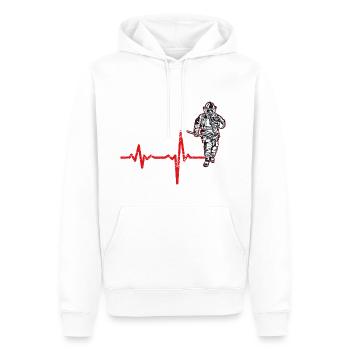 Shirt cadeau pompiers Heartbeat - Sweat à capuche Premium bio Homme - blanc - Devant - Nico (187cm)