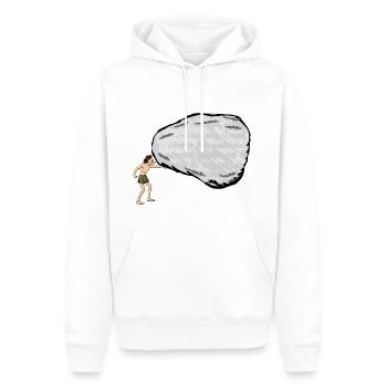 Steinzeit - Männer Premium Bio Hoodie - Weiß - Vorne - Nico (187cm)