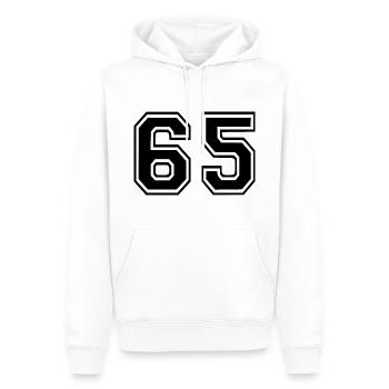 65 - Men’s Premium Organic Hoodie - white - Front - Nico (187cm)