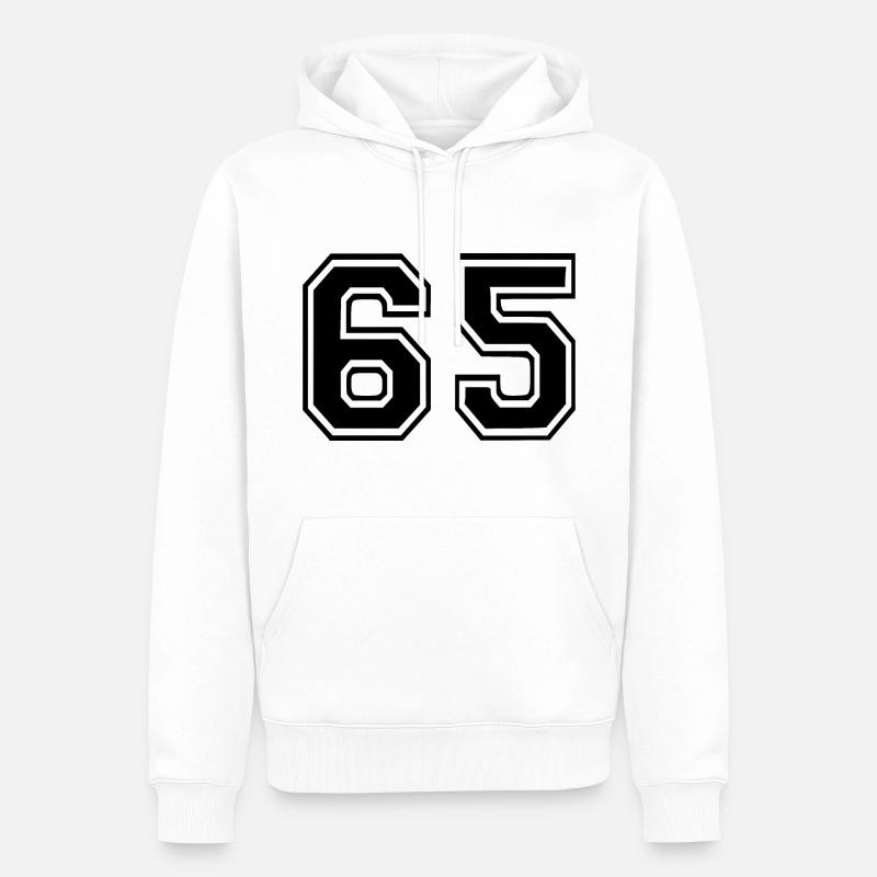 65 - Sweat à capuche Premium bio Homme - blanc