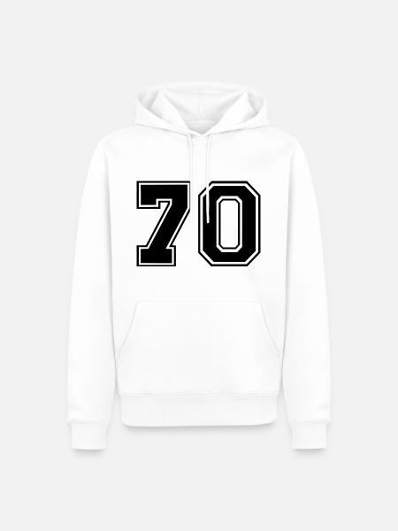 70 - Sweat à capuche Premium bio Homme - blanc