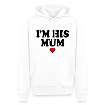 i'm his mom - Männer Premium Bio Hoodie - Weiß - Vorne - Nico (187cm)