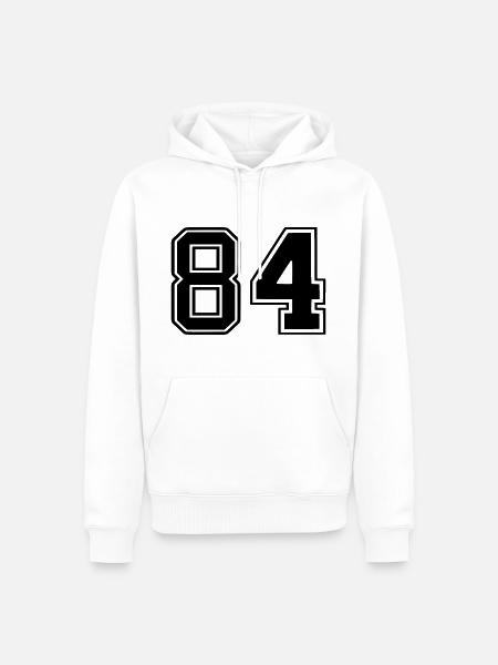 84 - Männer Premium Bio Hoodie - Weiß
