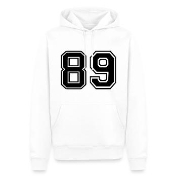 89 - Men’s Premium Organic Hoodie - white - Front - Nico (187cm)