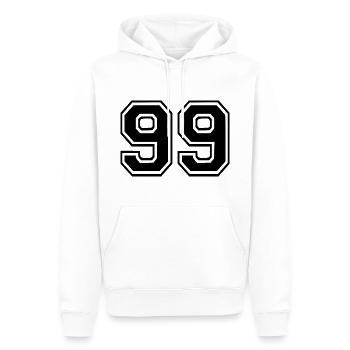 99 - Männer Premium Bio Hoodie - Weiß - Vorne - Nico (187cm)