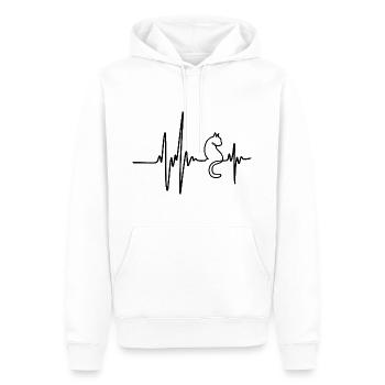 Herzschlag Katzen Liebhaber Für Katzenbesitzer Lustige süße Katze - Männer Premium Bio Hoodie - Weiß - Vorne - Nico (187cm)