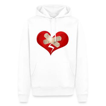 broken heart Brisé avec dispositif - Sweat à capuche Premium bio Homme - blanc - Devant - Nico (187cm)