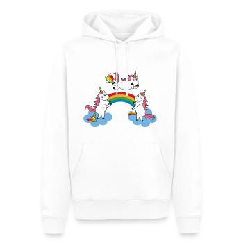 Pinkelndes Kotzendes Furzendes Einhorn - Männer Premium Bio Hoodie - Weiß - Vorne - Nico (187cm)
