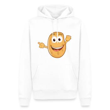 Funny Potato - Sweat à capuche Premium bio Homme - blanc - Devant - Nico (187cm)