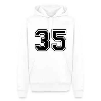 35 - Men’s Premium Organic Hoodie - white - Front - Nico (187cm)