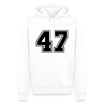 47 - Men’s Premium Organic Hoodie - white - Front - Nico (187cm)