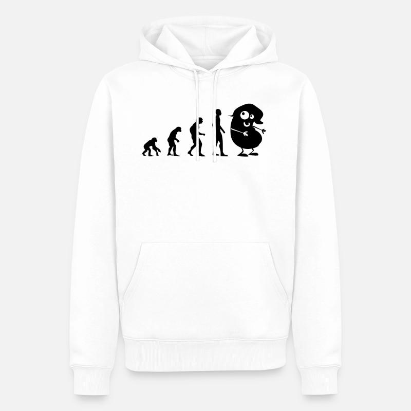 Evolution - die Bohne - Männer Premium Bio Hoodie - Weiß