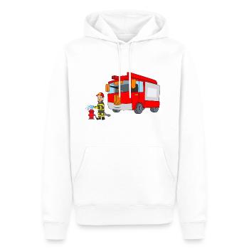 Feuerwehrmann Feuerwehrtruck Feuer Brand Löschen - Männer Premium Bio Hoodie - Weiß - Vorne - Nico (187cm)