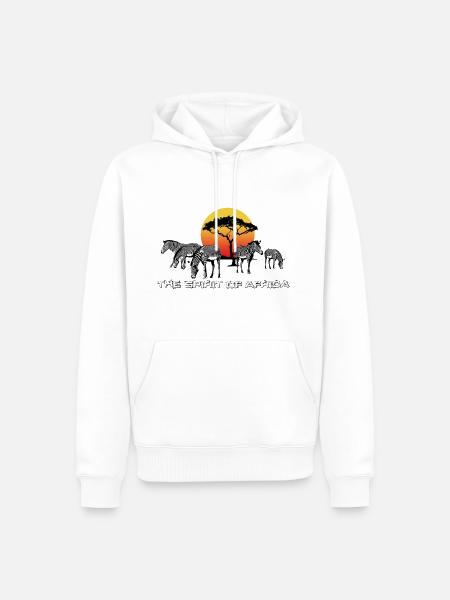 Zebras AFRICA Afrika Sonnenuntergang Romantik pur - Männer Premium Bio Hoodie - Weiß