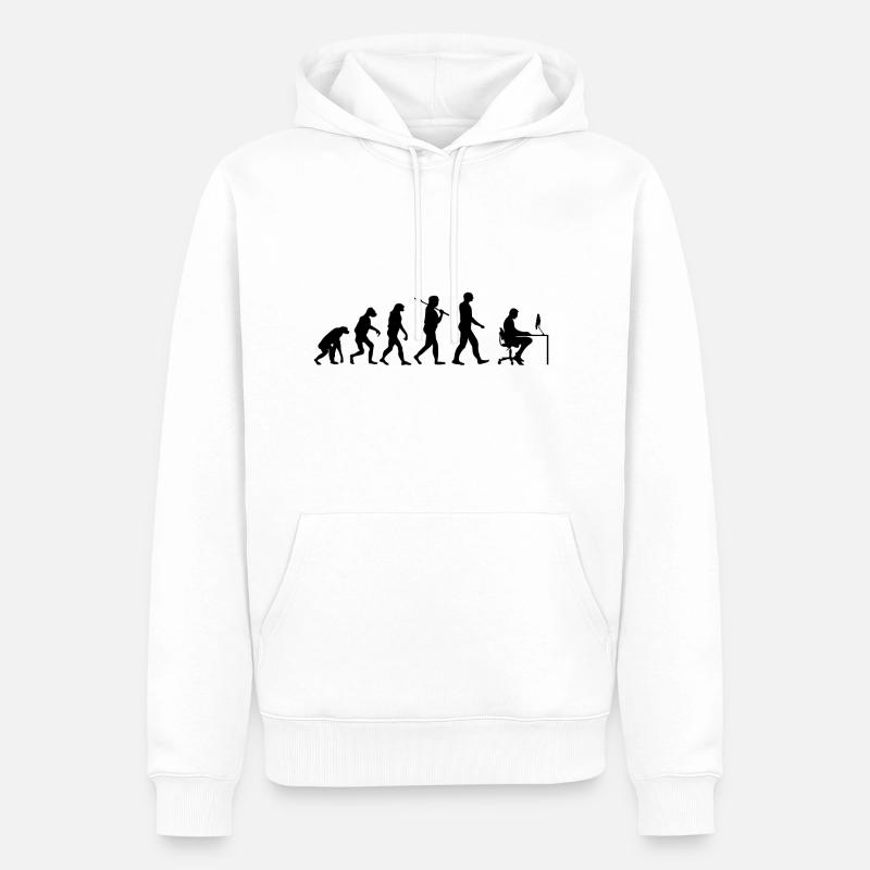 Programmierer T-Shirt · Evolution · Informatik - Männer Premium Bio Hoodie - Weiß