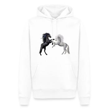 Pferde - Männer Premium Bio Hoodie - Weiß - Vorne - Nico (187cm)