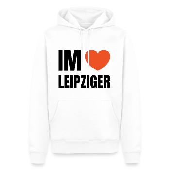 Im herzen Leipziger | Leipzig | I love - Männer Premium Bio Hoodie - Weiß - Vorne - Nico (187cm)