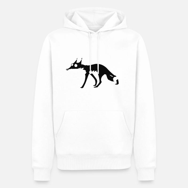 Black Fox n ° 4 - Sweat à capuche Premium bio Homme - blanc