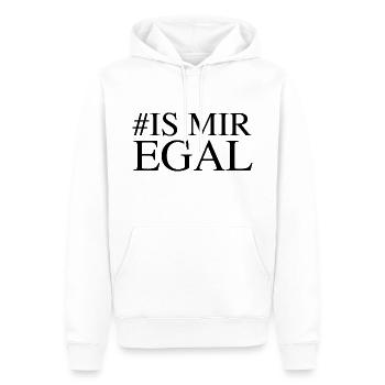 # is mir egal - Männer Premium Bio Hoodie - Weiß - Vorne - Nico (187cm)