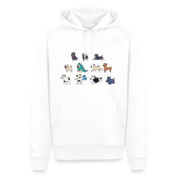 chiens mignons - Sweat à capuche Premium bio Homme - blanc - Devant - Nico (187cm)