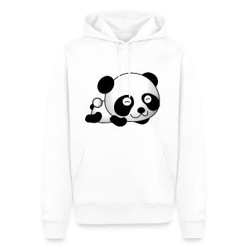 Doux Panda - Sweat à capuche Premium bio Homme - blanc - Devant - Nico (187cm)