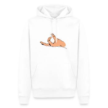 Haha! image drôle regardé dans le trou du Finder - Sweat à capuche Premium bio Homme - blanc - Devant - Nico (187cm)