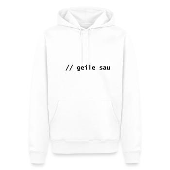 geile sau - Männer Premium Bio Hoodie - Weiß - Vorne - Nico (187cm)