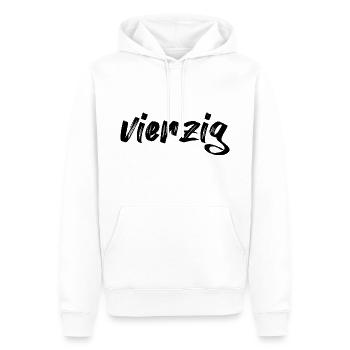 vierzig 40 Schriftzug - Männer Premium Bio Hoodie - Weiß - Vorne - Nico (187cm)