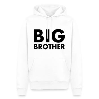 Big brother - Sweat à capuche Premium bio Homme - blanc - Devant - Nico (187cm)