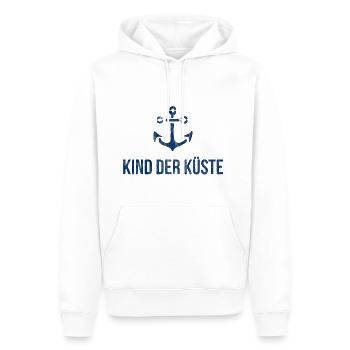 Kind der Küste | Ostsee Nordsee Anker Hafen Norden - Männer Premium Bio Hoodie - Weiß - Vorne - Nico (187cm)