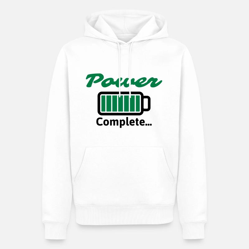 Puissance complète ... - Sweat à capuche Premium bio Homme - blanc
