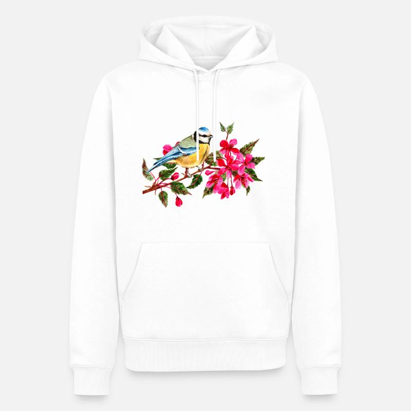 oiseau - Sweat à capuche Premium bio Homme - blanc