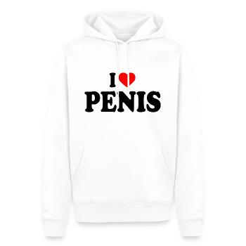 I love penis - Sweat à capuche Premium bio Homme - blanc - Devant - Nico (187cm)