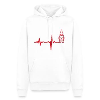 Geschenk Heartbeat Gartenzwerg - Männer Premium Bio Hoodie - Weiß - Vorne - Nico (187cm)