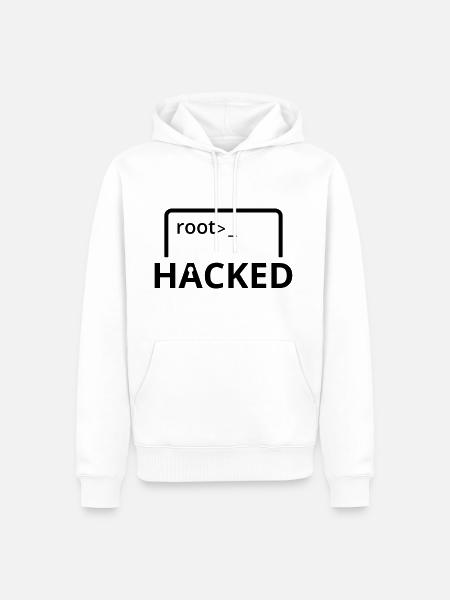 Hacked Hacker programmeur informatique - Sweat à capuche Premium bio Homme - blanc