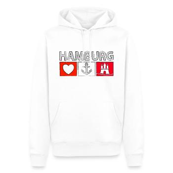 Hambourg - Sweat à capuche Premium bio Homme - blanc - Devant - Nico (187cm)