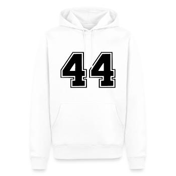 44 - Männer Premium Bio Hoodie - Weiß - Vorne - Nico (187cm)