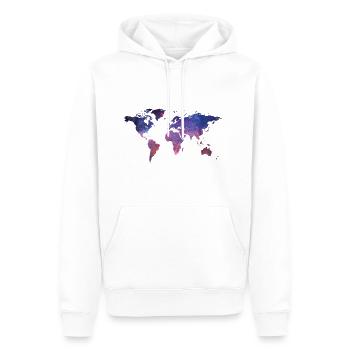 Welt bei Nacht - Männer Premium Bio Hoodie - Weiß - Vorne - Nico (187cm)