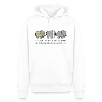 Elefant Gedächnis Spruch lustig - Männer Premium Bio Hoodie - Weiß - Vorne - Nico (187cm)