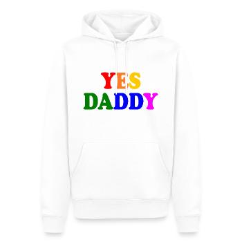 Yes daddy - Sweat à capuche Premium bio Homme - blanc - Devant - Nico (187cm)
