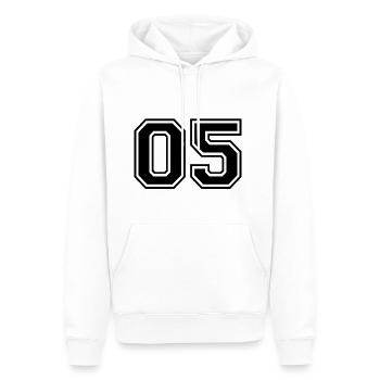 05 - Rugby style sport - Jersey Shirt Design - Sweat à capuche Premium bio Homme - blanc - Devant - Nico (187cm)