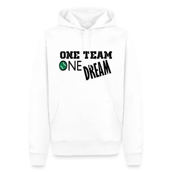 one dream - Men’s Premium Organic Hoodie - white - Front - Nico (187cm)