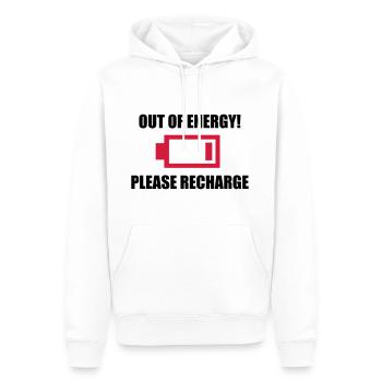 Out of Energy Lustiges geschenk energie lustig - Männer Premium Bio Hoodie - Weiß - Vorne - Nico (187cm)